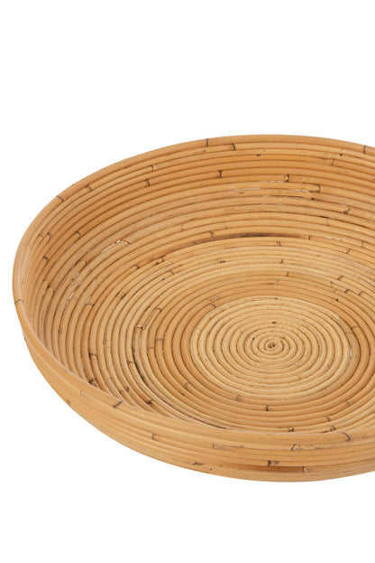 Set Of 2 Dishes Rattan Natural