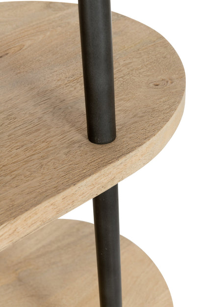 Rack Eli 5shelves Mango Wood/Iron Natural/Grey