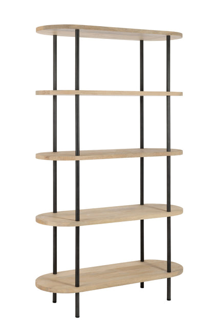 Rack Eli 5shelves Mango Wood/Iron Natural/Grey
