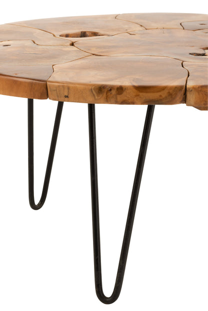 Coffee Table Samuel Round Teak Wood Brown