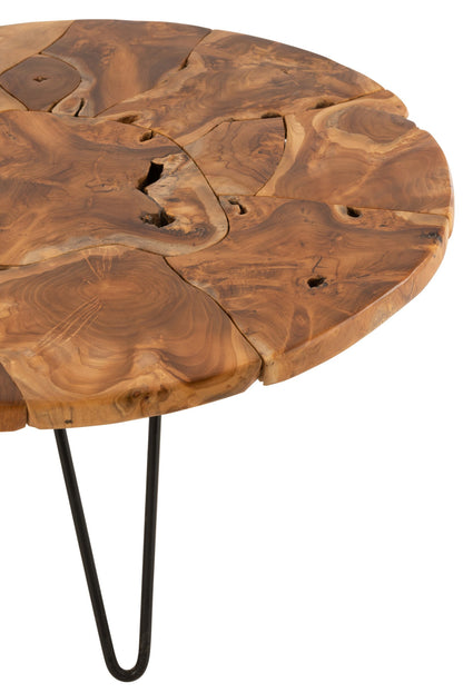 Coffee Table Samuel Round Teak Wood Brown