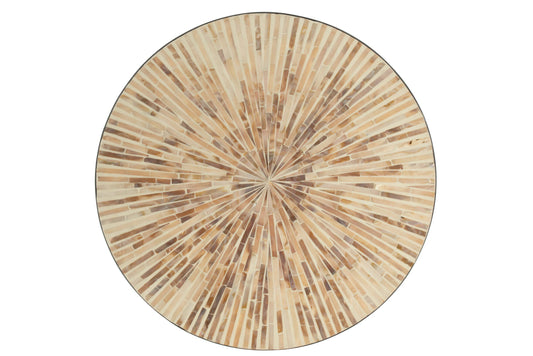 Dienblad Nuye rond schelpen/papier beige