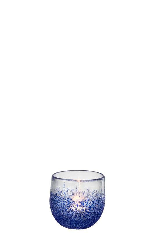 Theelichthouder Glas Blauw