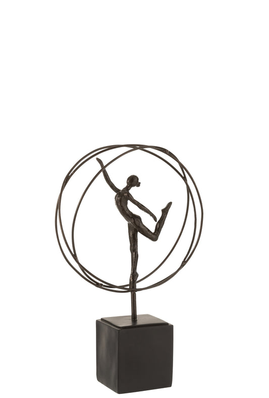 Gymnast In Circle Poly Dark Brown