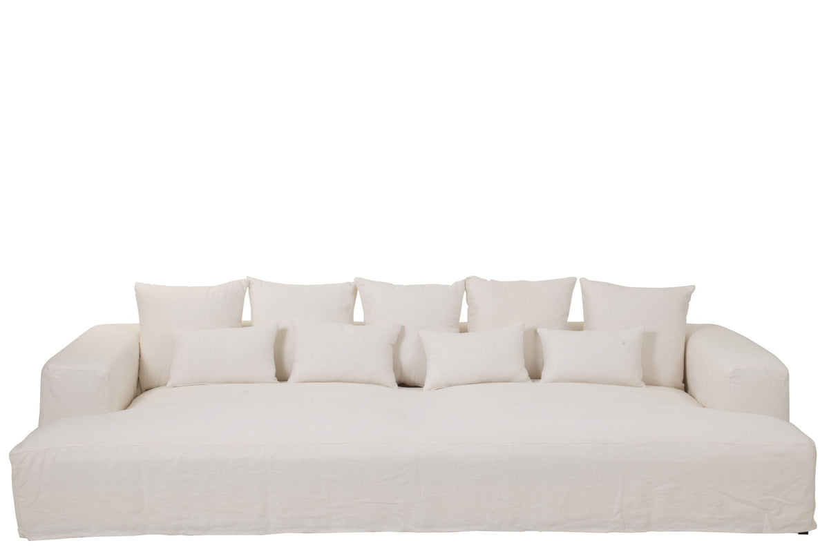 Cover For Seat+9cushions Deep Monaco Linen XXL Marshmallow White