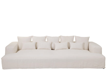 Cover For Seat+9cushions Deep Monaco Linen XXL Marshmallow White