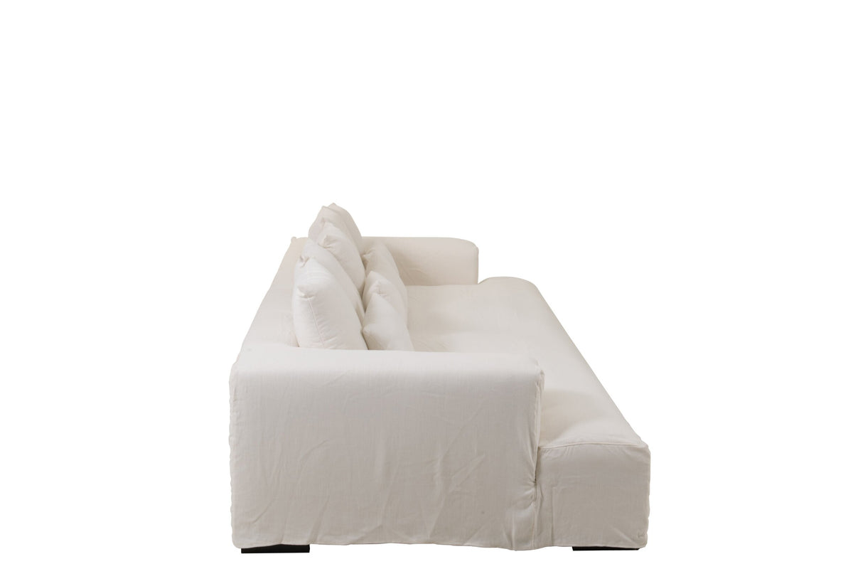 Cover For Seat+9cushions Deep Monaco Linen XXL Marshmallow White