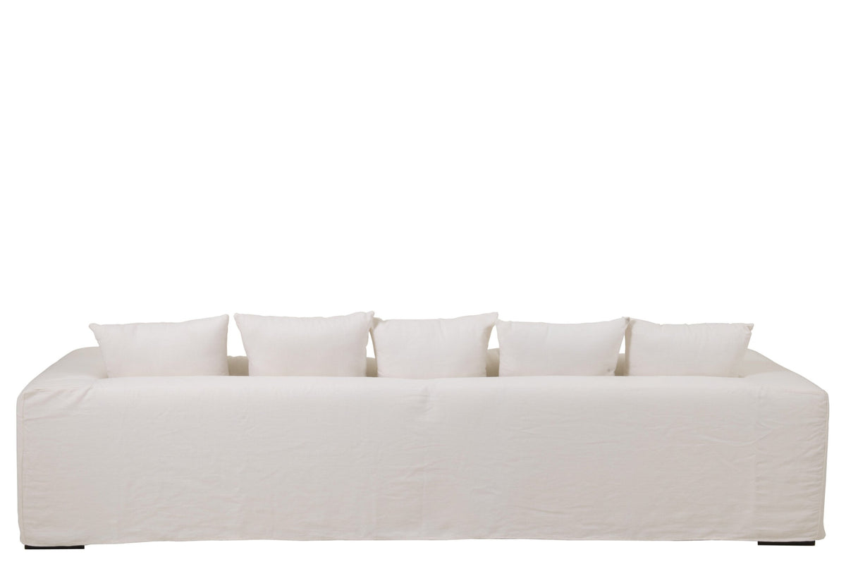 Cover For Seat+9cushions Deep Monaco Linen XXL Marshmallow White