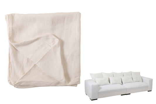Cover For Seat+9cushions Monaco Linen XL Marshmallow White