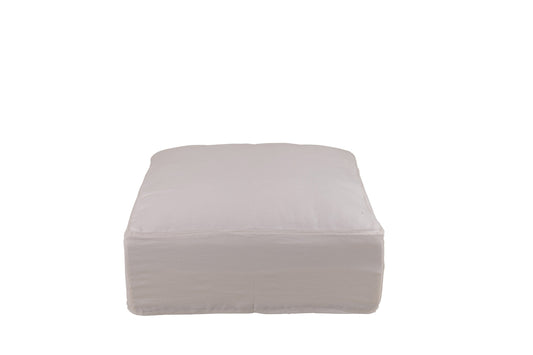 Cover For Pouf Monaco Linen Marshmallow White