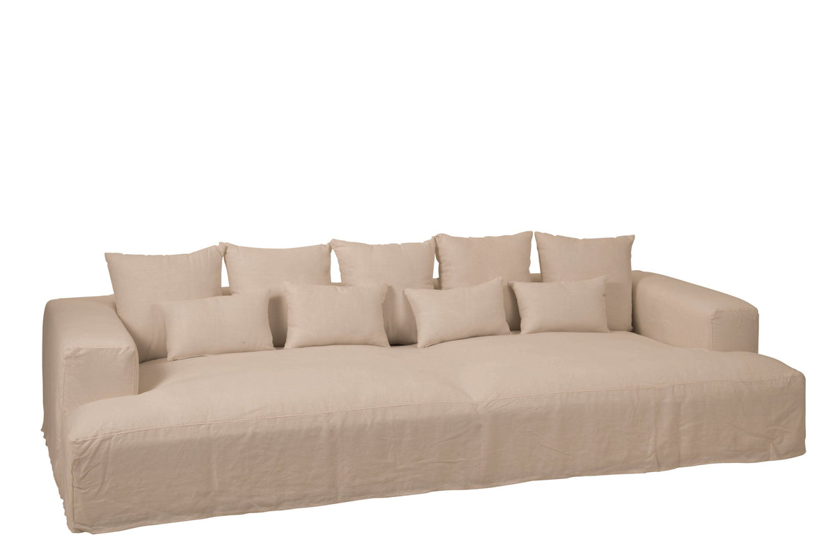 Cover For Seat+9cushions Deep Monaco Linen XXL Natural