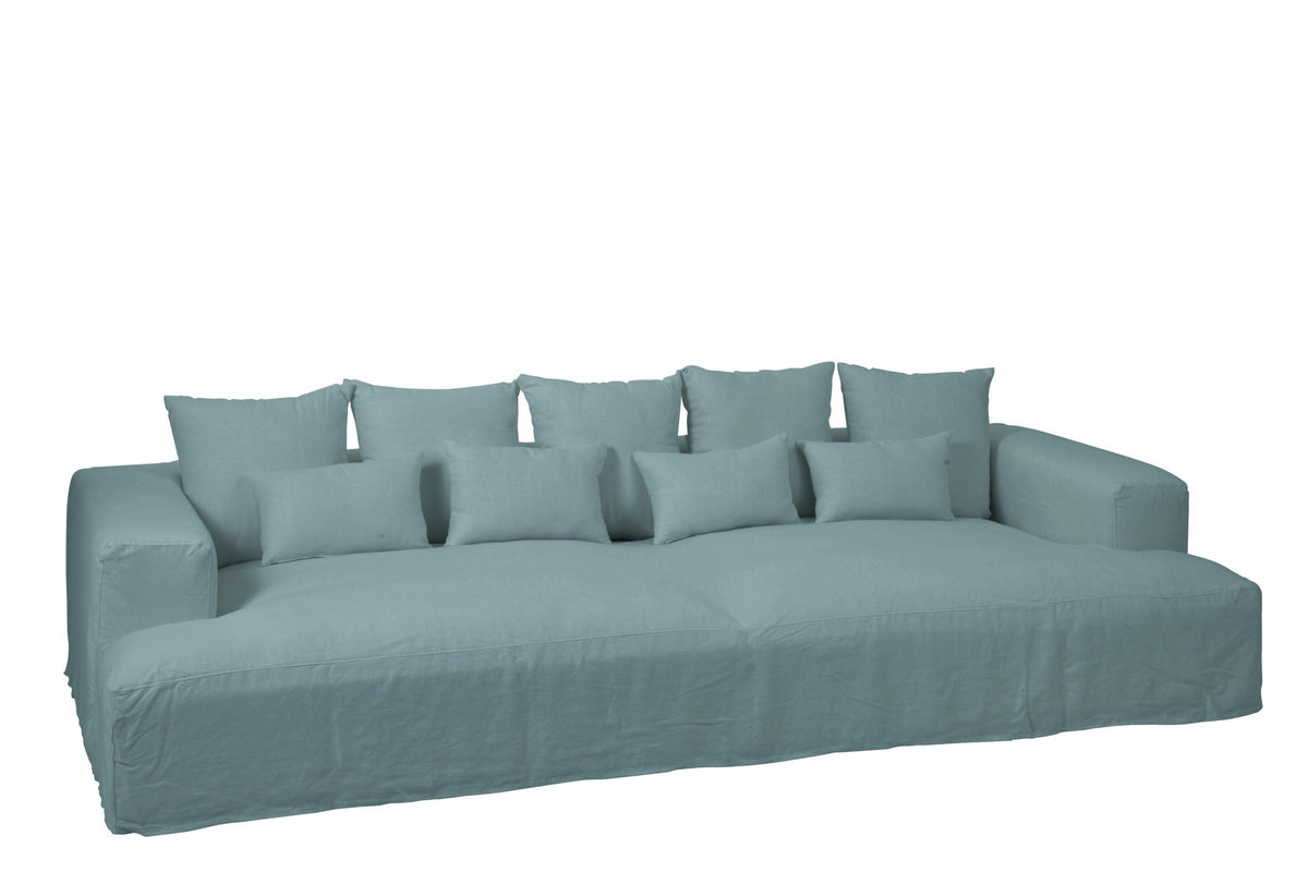 Cover For Seat+9cushions Deep Monaco Linen XXL Jeans Blue