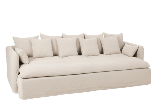 Cover Seat+11 Cushions Beach Linen White