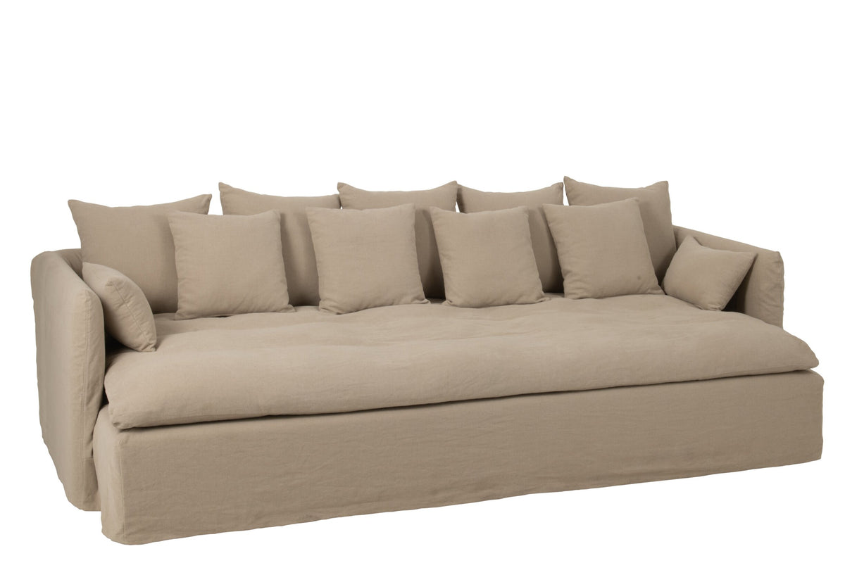 Cover Seat+11 Cushions Beach Linen Natural