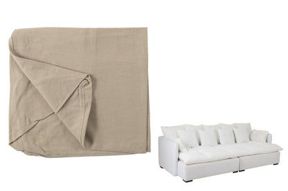 Cover Seat+11 Cushions Beach Linen Natural