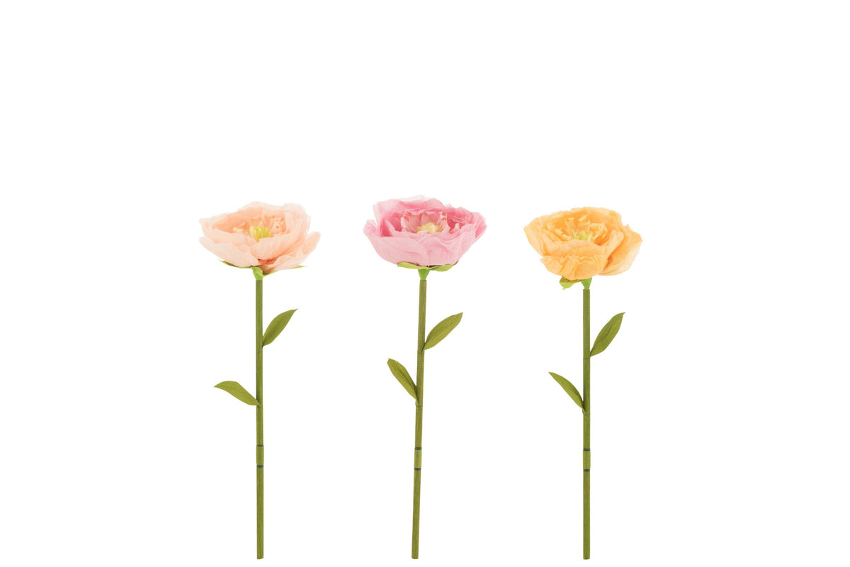 Flower Paper Pink/Peach/Yellow Small Assortment Of 3