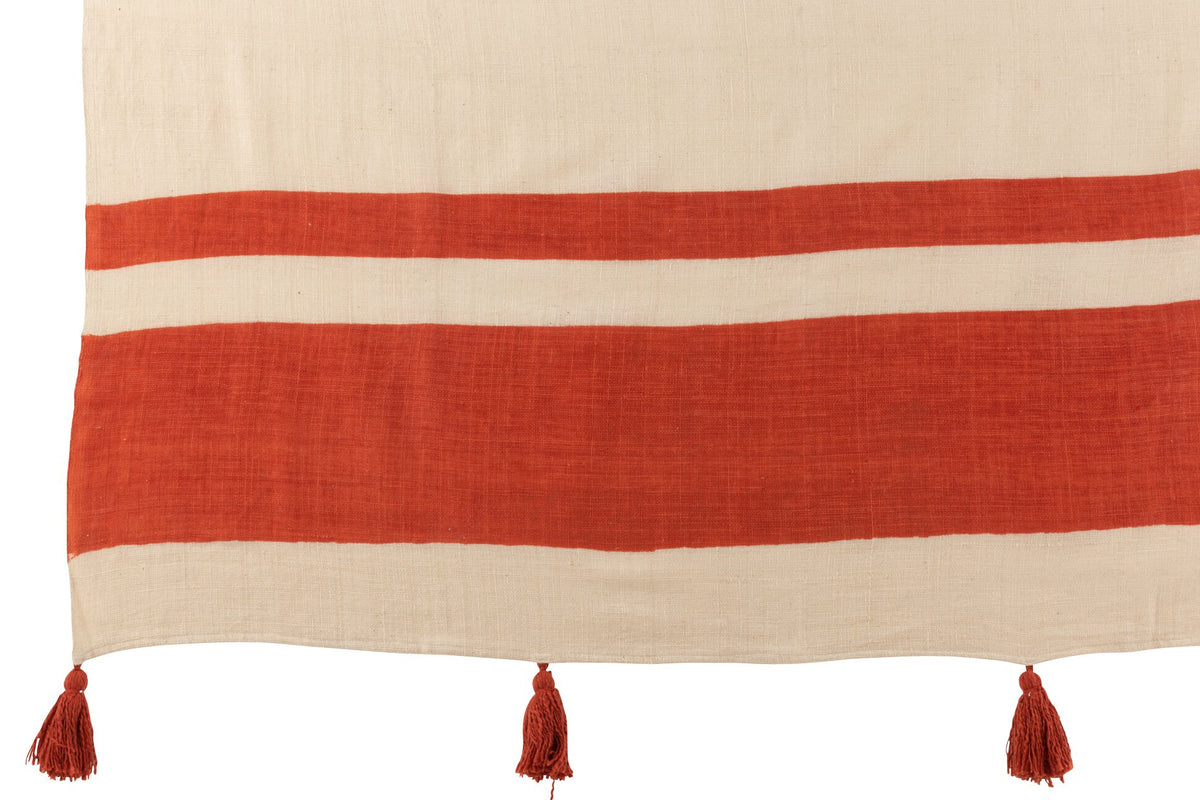 Plaid Beach Grooves Cotton Coral