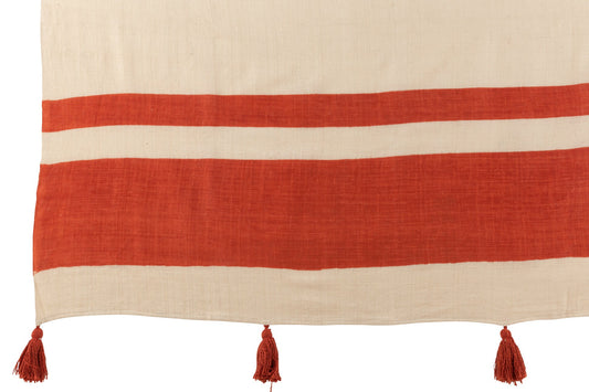 Plaid Beach Grooves Cotton Coral