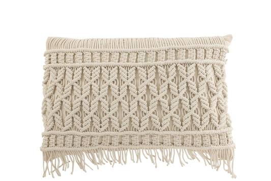 Cushion Cosy Rectangle Cotton Off White