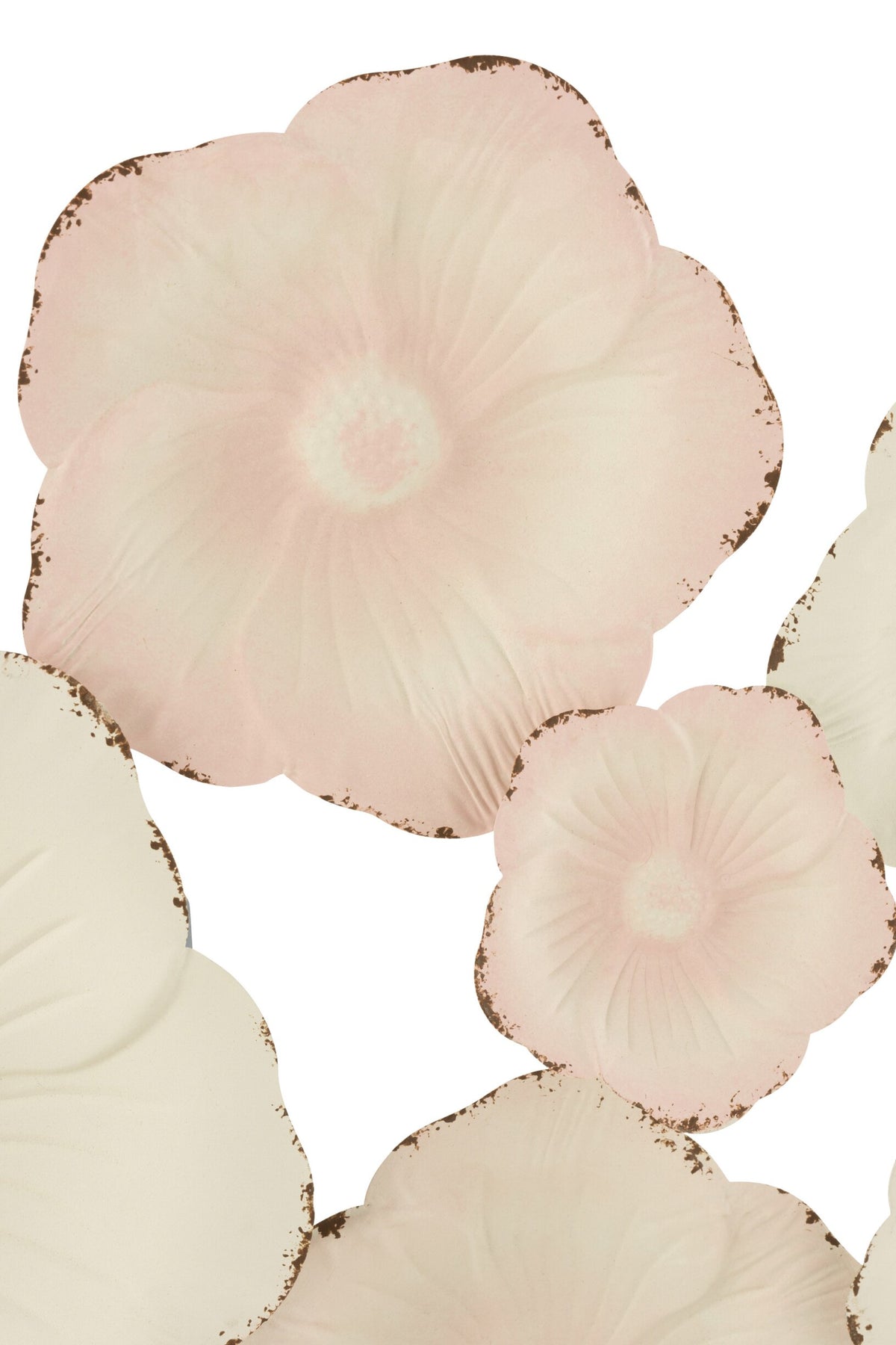 Wall Deco Flowers Metal Pink/White