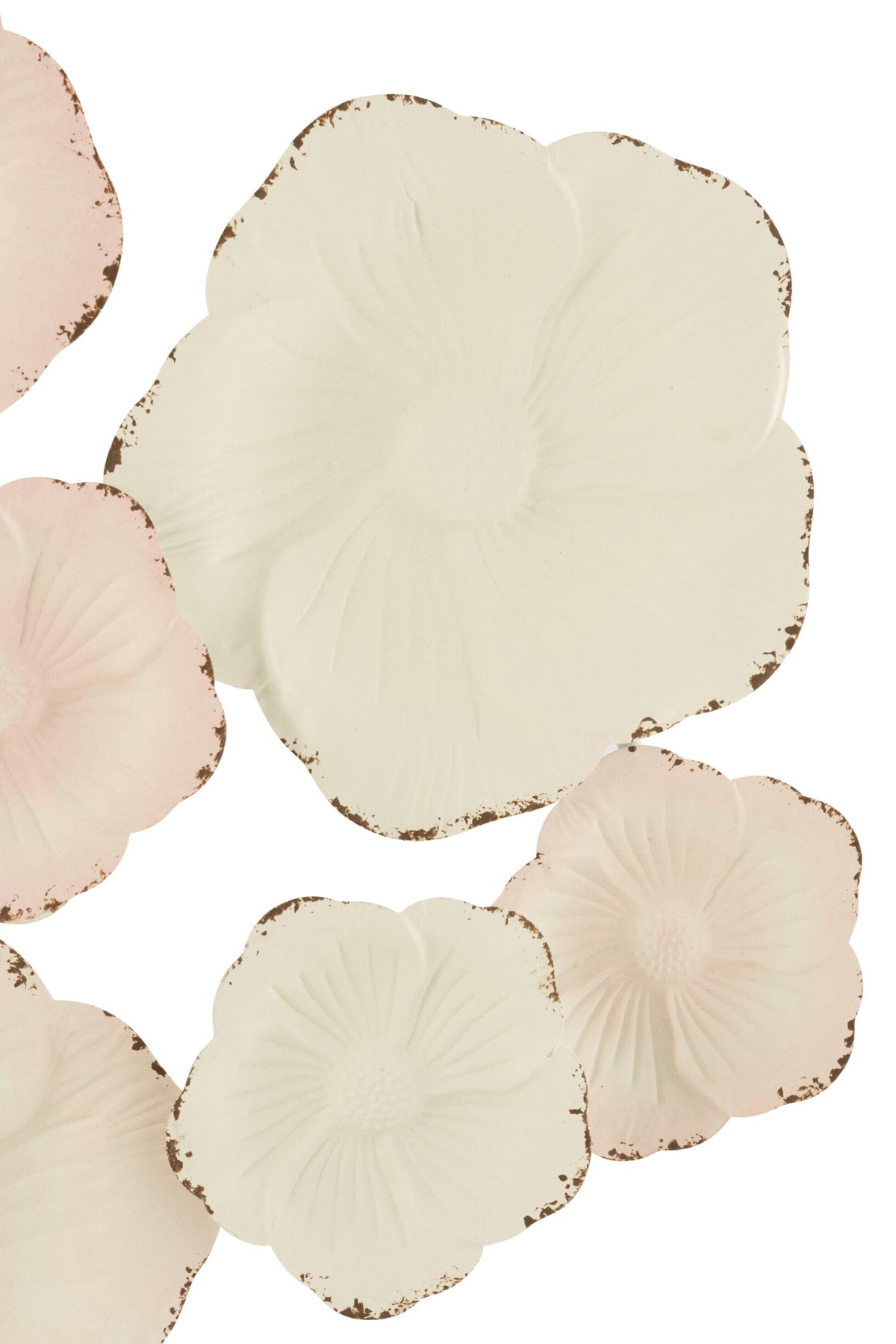 Wall Deco Flowers Metal Pink/White
