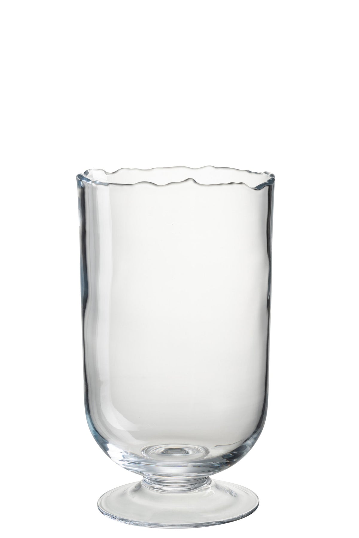 Windlicht Op Voet Onregelmatige Rand Glas Transparant Small