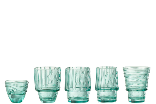 Vis koppen glas azuur blauw