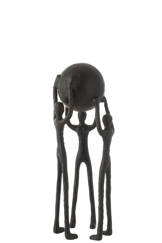 Figure Person Circle Ball Aluminium Black