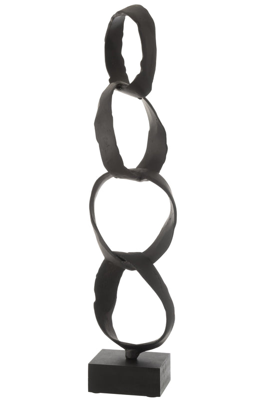 Figure Rings On Foot Aluminium Black Large