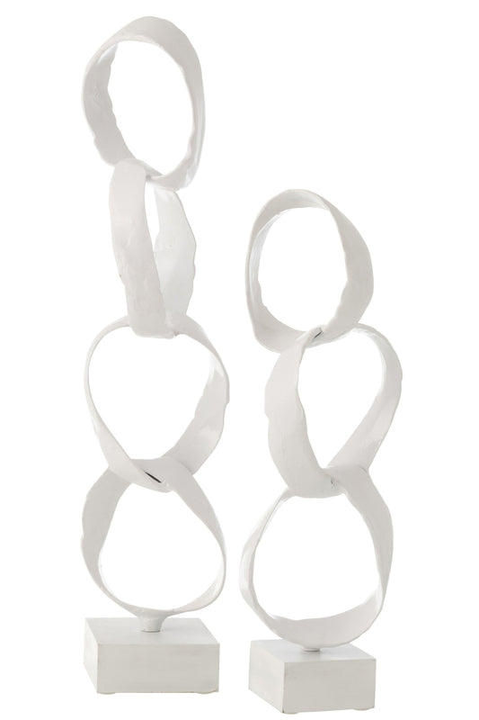 Figure Rings On Foot Aluminium White Large
