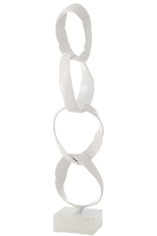 Figure Rings On Foot Aluminium White Large