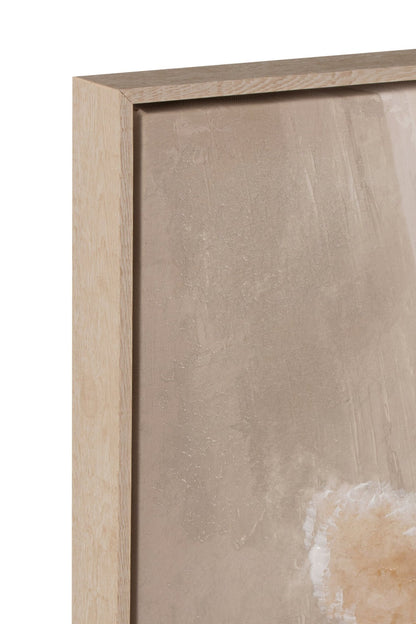 Painting Vase Pampas Canvas/Wood Beige Assortment Of 2