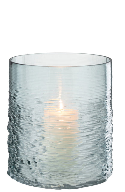 Windlicht Zee Glas Blauw Small
