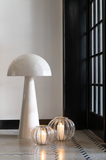 Windlicht Strepen Glas Transparant Small