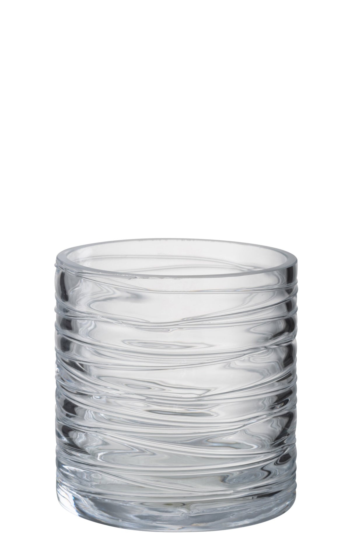 Windlicht Strepen Glas Transparant Small