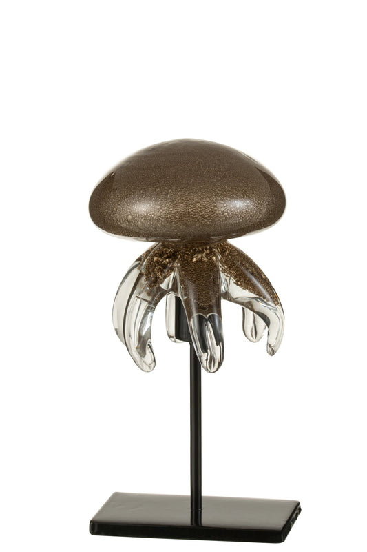 Jellyfish On Foot Glass Brown Small