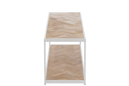 Coffee Table Zigzag Wood/Metal Natural/White