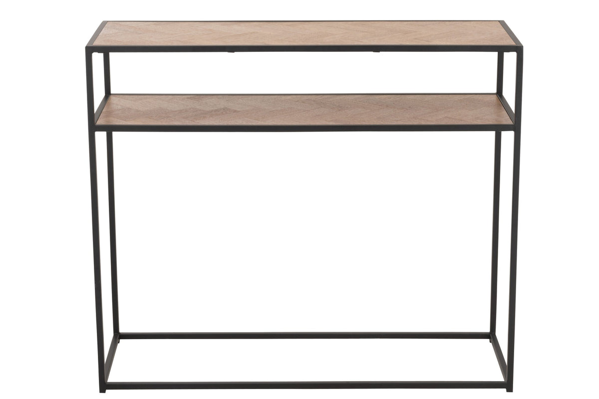 Console Zigzag Wood/Metal Natural/Black