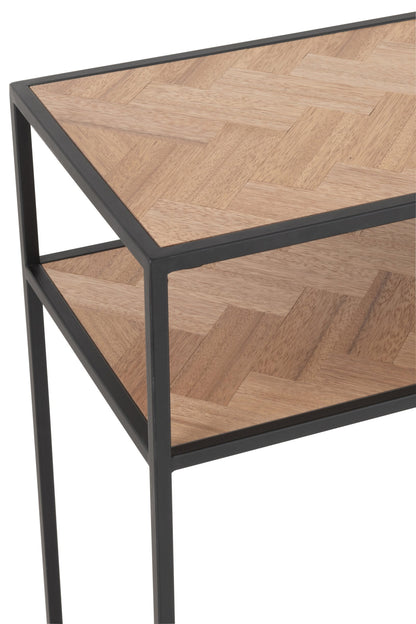 Console Zigzag Wood/Metal Natural/Black