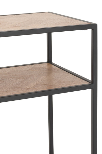 Console Zigzag Wood/Metal Natural/Black