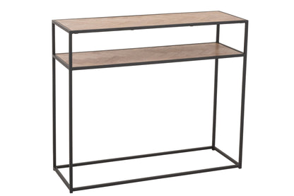 Console Zigzag Wood/Metal Natural/Black