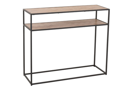 Console Zigzag Wood/Metal Natural/Black