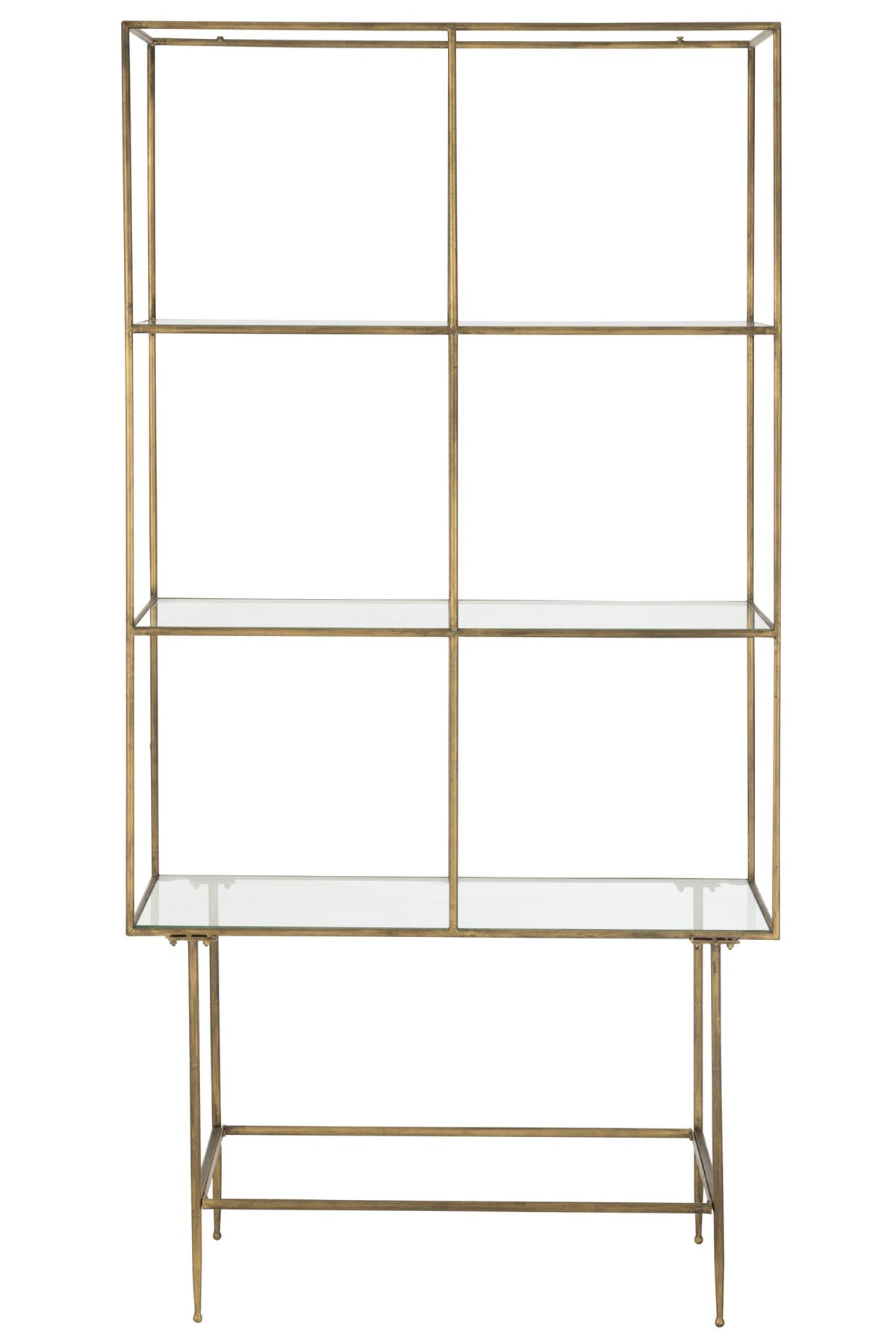 Rack 3 Shelves Metal/Glass Gold