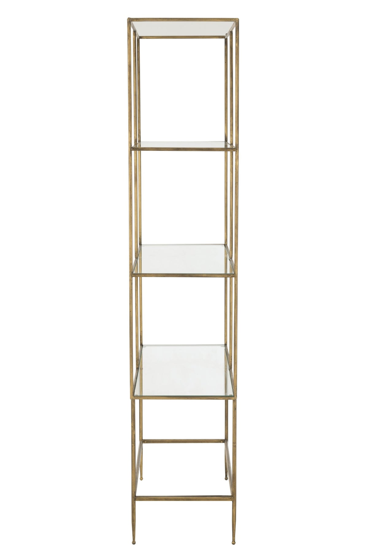 Rack 3 Shelves Metal/Glass Gold