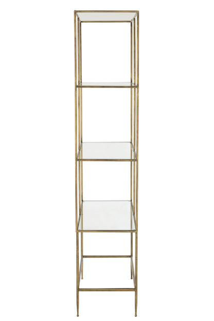 Rack 3 Shelves Metal/Glass Gold