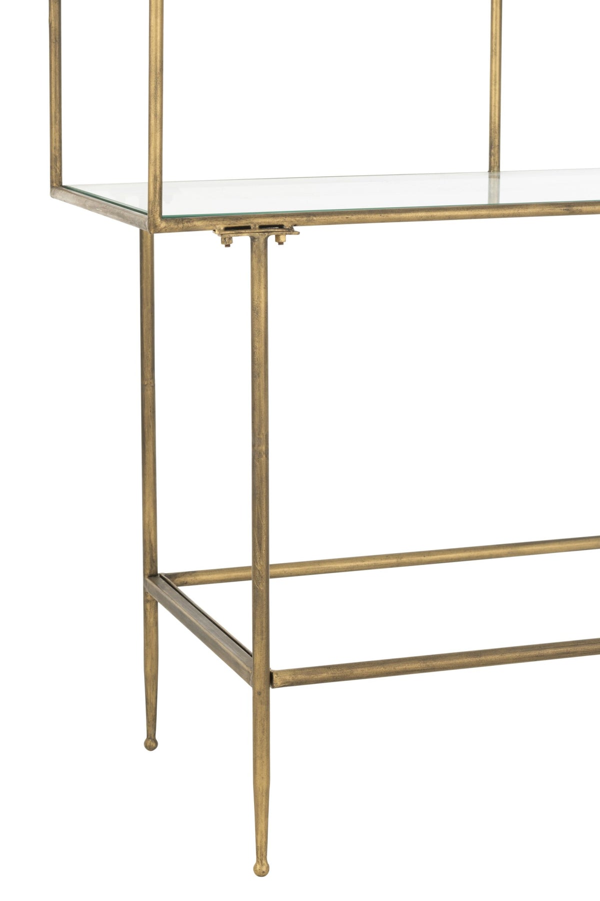 Rack 3 Shelves Metal/Glass Gold