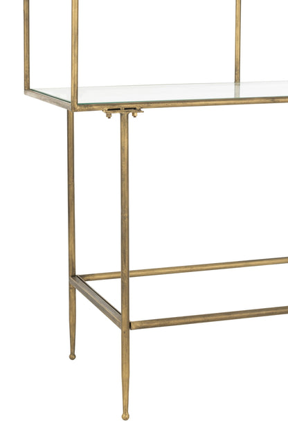 Rack 3 Shelves Metal/Glass Gold