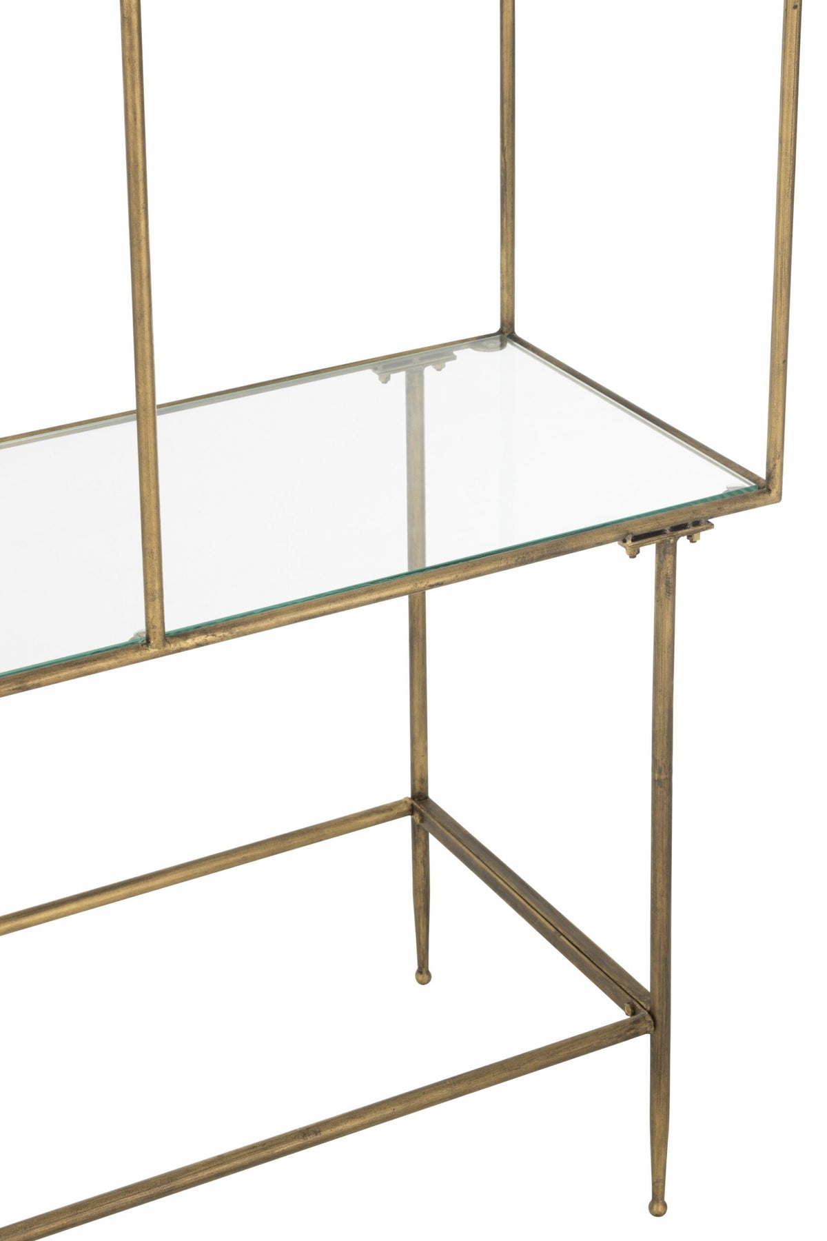 Rack 3 Shelves Metal/Glass Gold