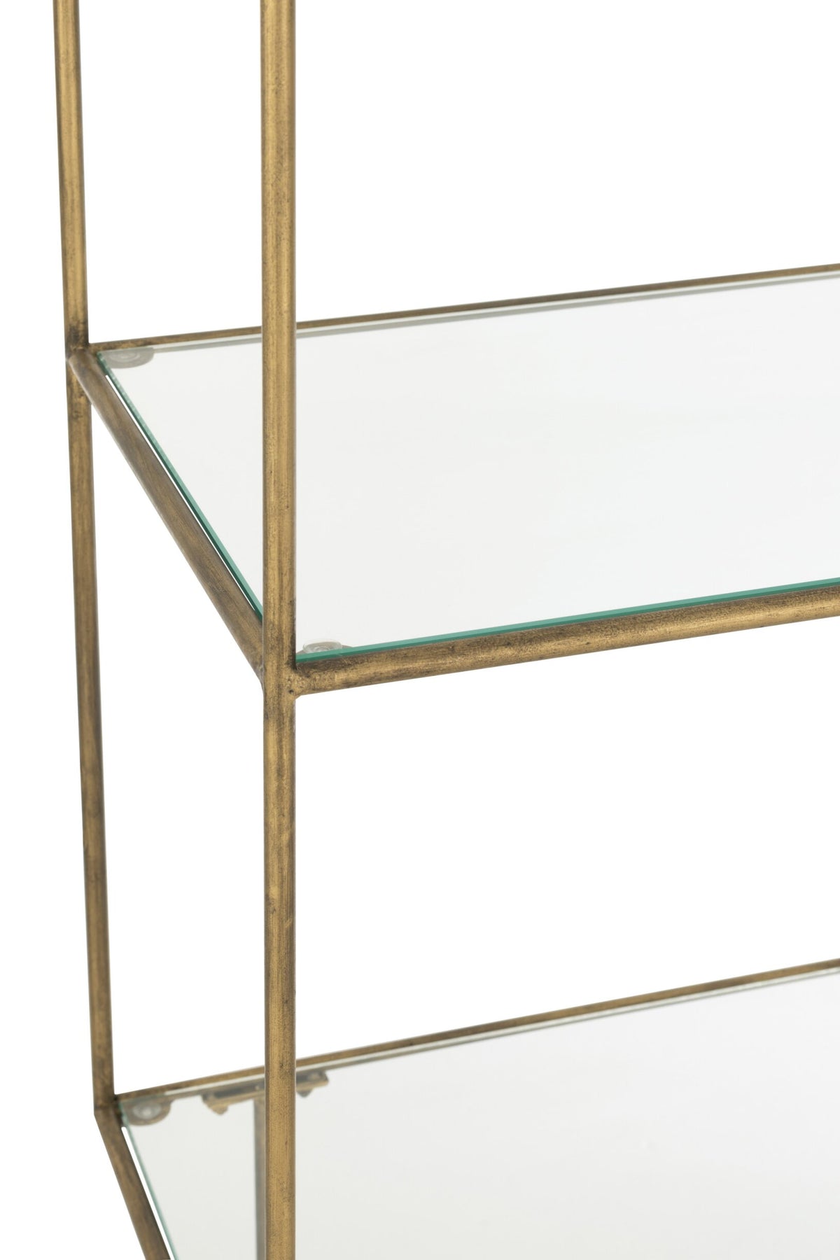 Rack 3 Shelves Metal/Glass Gold