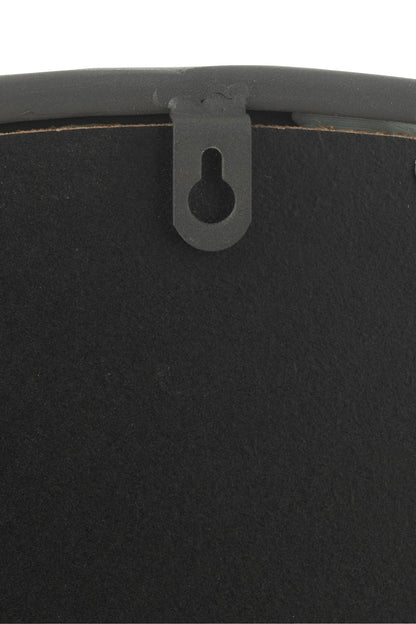 Mirror Round Matt Black Medium